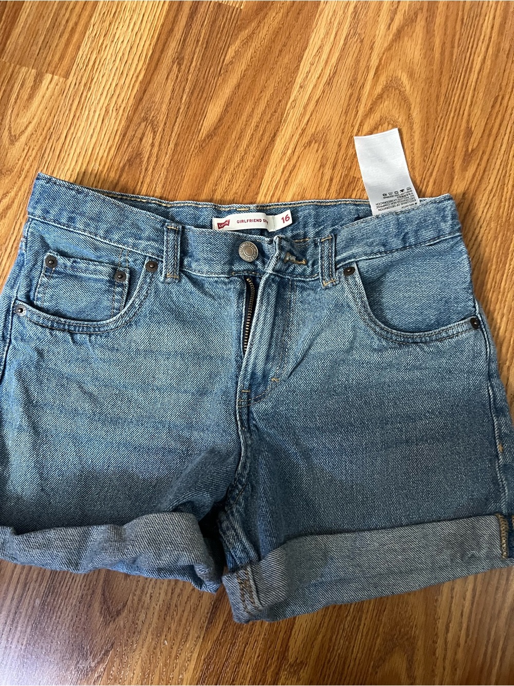 Levi's Light Blue Rolled-Hem Jean Shorts